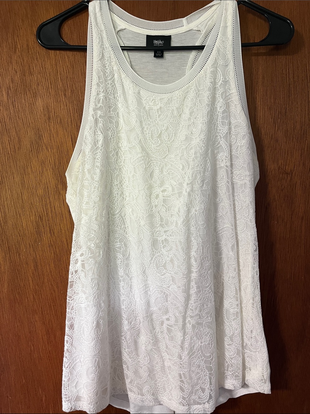 Mossimo Supply Co. White Lace Scoop Neck Tank